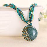 Bohemian Peacock Rhinestone Necklare